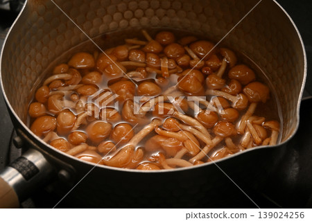 Nameko mushrooms in a pot Nameko mushrooms in a pot 139024256