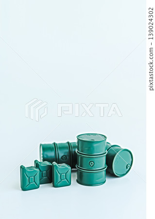 Image of drums containing petroleum or crude oil, on a white background. Image of drums containing petroleum or crude oil, on a white background. 139024302