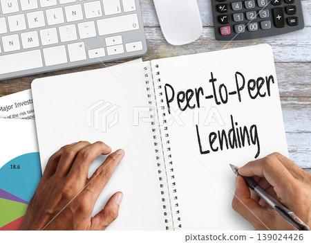 Peer-to-Peer P2P Lending is shown on the conceptual business Peer-to-Peer P2P Lending is shown on the conceptual business 139024426