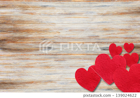 Red paper heart on wooden table background. Red paper heart on wooden table background. 139024622