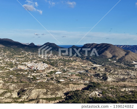 Farm Scene Overview, Agricultural Landscape With Settlements, Patchwork Farmland And Coastal Hills View Farm Scene Overview, Agricultural Landscape With Settlements, Patchwork Farmland And Coastal Hills View 139024882