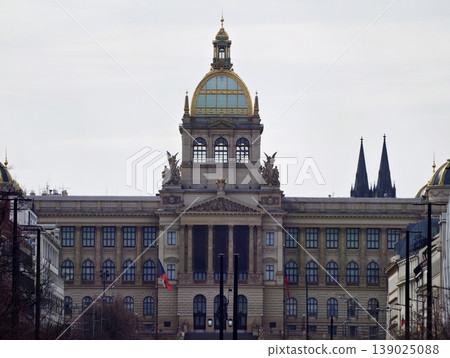 Cultural Heritage Site Showcasing Historic Architectural Features Amid Somber Civic Ambiance Cultural Heritage Site Showcasing Historic Architectural Features Amid Somber Civic Ambiance 139025088