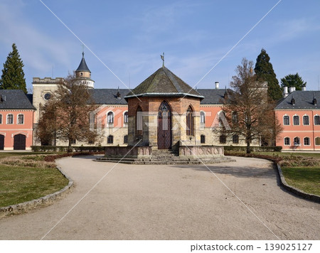 Heritage Charming Structure. Serene Pavilion Surrounded By Natural Landscape And Detailed Stonework 139025127