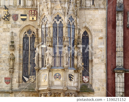 Closeup Of Historic Gothic Cathedral Features Highlighting Artistic Craftsmanship And Heritage Preservation 139025152