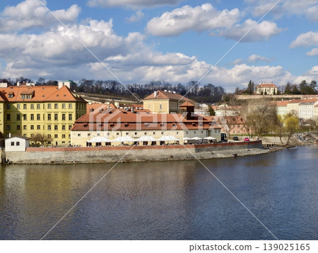 Tranquil Urban Environment Displaying Vintage Architecture And Soft Reflections Under Cloudy Weather Tranquil Urban Environment Displaying Vintage Architecture And Soft Reflections Under Cloudy Weather 139025165