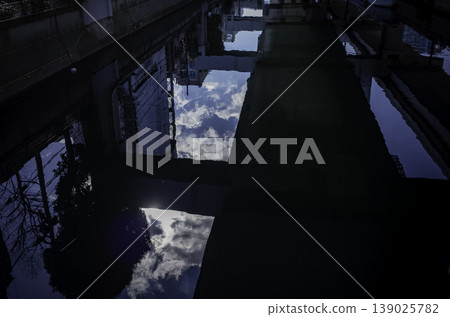 Scenery reflected on the surface of the water Scenery reflected on the surface of the water 139025782