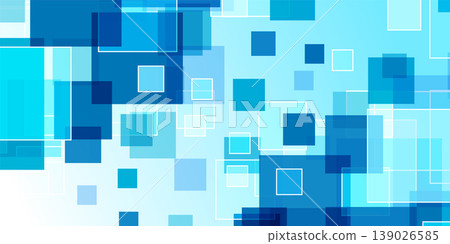 Abstract geometric pattern background with floating blue squares. 139026585