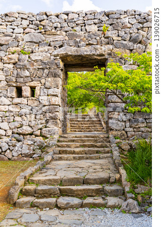 Okinawa Prefecture World Heritage Site: Nakijin Castle Ruins Heiromon Gate Okinawa Prefecture World Heritage Site: Nakijin Castle Ruins Heiromon Gate 139026715