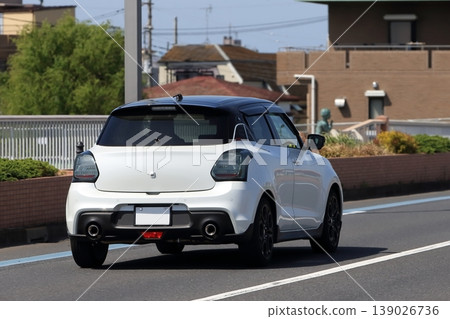 White sports compact car White sports compact car 139026736