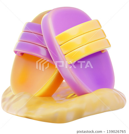 slippers 3d render icon, Summer illustration 139026765