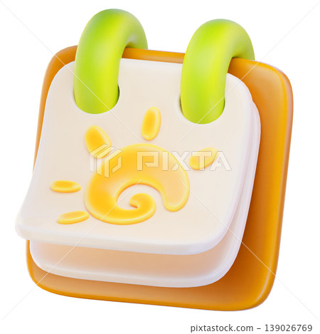 summer calendar 3d render icon, Summer illustration summer calendar 3d render icon, Summer illustration 139026769