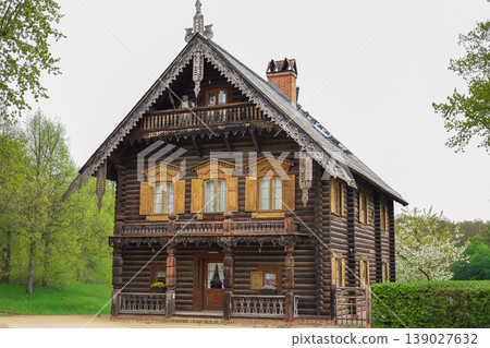Traditional wooden house rustic architecture countryside home exterior vintage design concept Traditional wooden house rustic architecture countryside home exterior vintage design concept 139027632