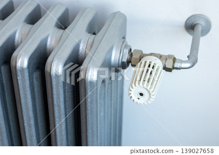 Radiator thermostat valve detail heating system close up temperature control equipment Radiator thermostat valve detail heating system close up temperature control equipment 139027658