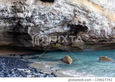 Turquoise Coastal Cave With Clear Water And Rocky Shore Nature Landscape 139027742