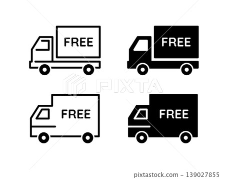Simple free shipping icon set FREE vector illustrations Simple free shipping icon set FREE vector illustrations 139027855