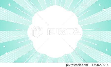 Mint green radial and framed summer background 139027884