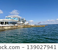 Coastal Development Food Court & Industrial Port under Blue Sky 139027941