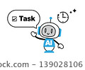 An illustration illustrating how to improve efficiency by entrusting tasks to AI. 139028106