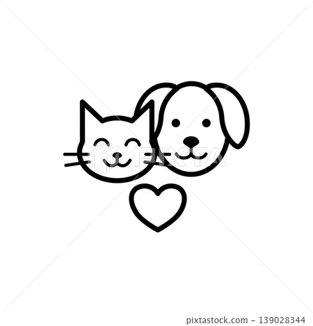 Cat and Dog Pet Love Icon 139028344