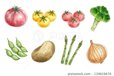 Set of edgy vegetable illustrations 02 Set of edgy vegetable illustrations 02 139028678