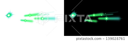 一組帶有綠色閃爍星光效果的透明和黑色背景。 139028761