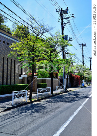 A quiet, upscale residential area around Komaba-Todaimae Station, lined with dogwood trees in bloom. 139029180