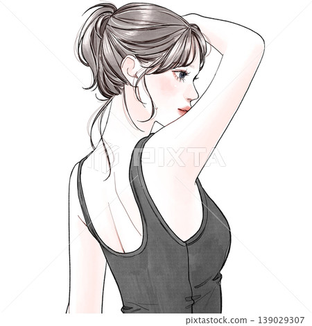 一個女人穿著背心 139029307
