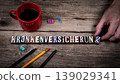 Health Insurance With German Word Krankenversicherung Formed by Vintage Letterpress Blocks 139029341