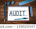 Audit Word Written on Notebook With Office Supplies 139029347