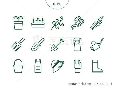 園藝圖示象形圖向量圖集 139029421