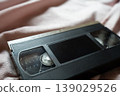 Showa retro, Heisei retro videotape cassette with copy space on top. Showa retro, Heisei retro videotape cassette with copy space on top. 139029526