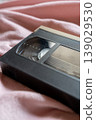 Showa retro, Heisei retro VHS tape cassette, diagonal close-up. Showa retro, Heisei retro VHS tape cassette, diagonal close-up. 139029530