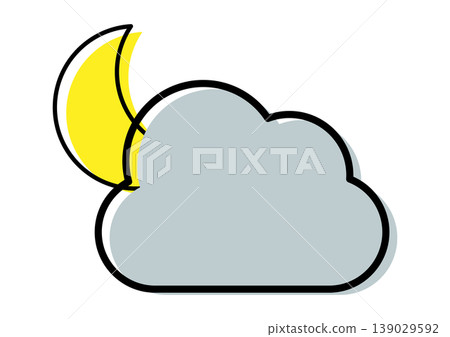 可愛的晴天,夜晚轉陰,簡潔的圖標,單個,天氣,向量圖 可愛的晴天,夜晚轉陰,簡潔的圖標,單個,天氣,向量圖 139029592