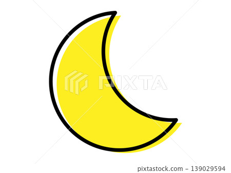 Cute moon icon, simple icon, standalone, weather, vector illustration Cute moon icon, simple icon, standalone, weather, vector illustration 139029594