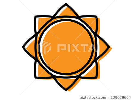 Cute sunny weather icon, simple icon, standalone, weather, vector illustration. 139029604