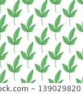 Green leaves seamless pattern, minimalist botanical foliage background for textile, wrapping paper, wallpaper and organic eco branding 139029820