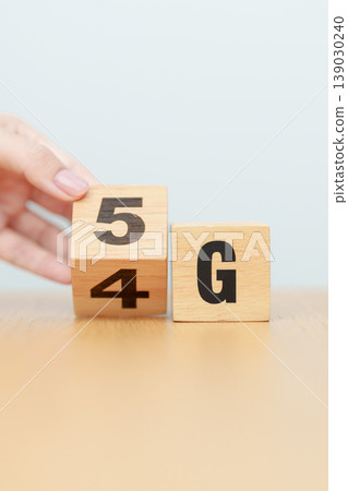 hand change wooden block from 4G to 5G, Generation of Cellular Mobile Communications, Technology, network, Social media and digital concepts 139030240