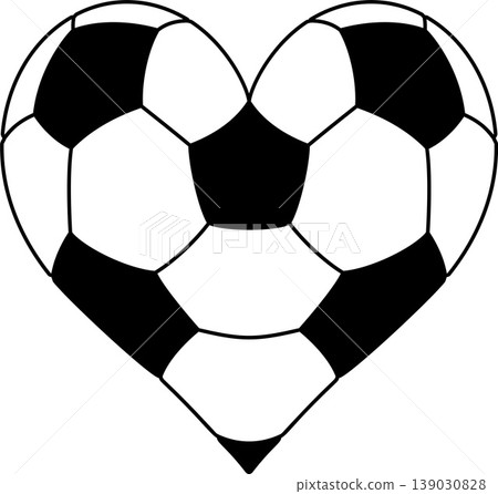Soccer Football Love Heart Shape Ball Illustration Soccer Football Love Heart Shape Ball Illustration 139030828