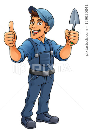 Bricklayer Mascot Tool Mason Construction Mascot 139030841