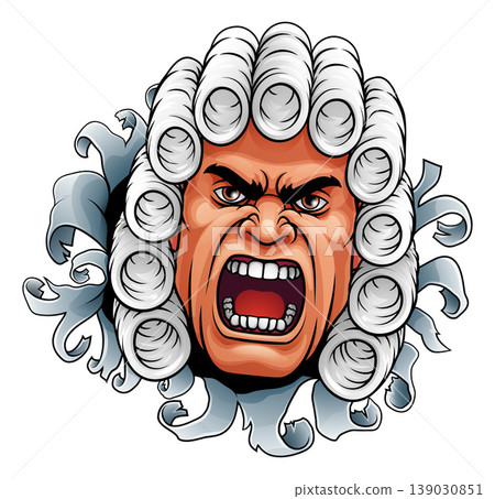 Angry Mad Judge Cartoon Character Face Angry Mad Judge Cartoon Character Face 139030851