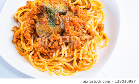 茄子肉醬義麵，博洛尼亞風味義大利麵 139030987