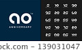 Set of trendy anniversary logotype. Modern geometric anniversary celebration design. 139031047