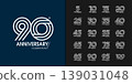 Set of trendy anniversary logotype. Modern geometric anniversary celebration design. 139031048