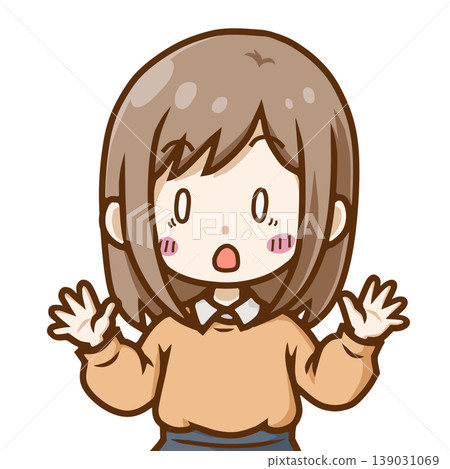 Surprised chibi character illustration of a woman (shocked, shocked, surprised) - suitable for blogs, social media, and educational materials. Surprised chibi character illustration of a woman (shocked, shocked, surprised) - suitable for blogs, social media, and educational materials. 139031069