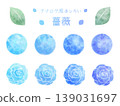 Analog-style accents (roses, blue) 139031697
