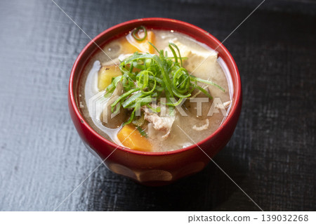 A delicious-looking pork soup with lots of ingredients. A delicious-looking pork soup with lots of ingredients. 139032268