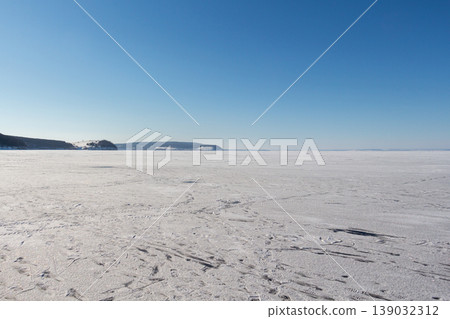Surface of a frozen river 139032312