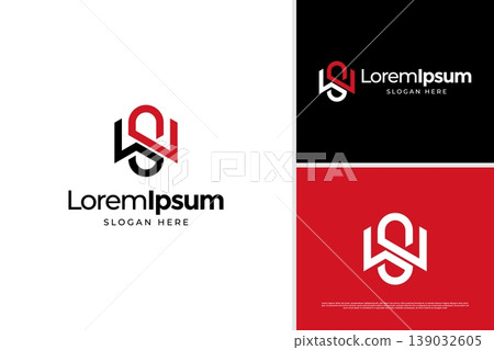 Minimalist letter S W monogram logo design template Minimalist letter S W monogram logo design template 139032605