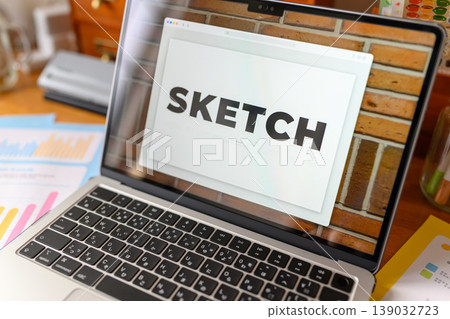 Display sketches on a laptop 139032723