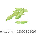 A simple edamame illustration painted with watercolors. 139032926
